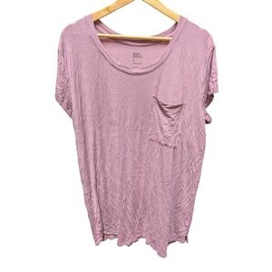 Stars Above Mauve Pink Soft Pajama T-Shirt XL Short Sleeve Pocket Tee